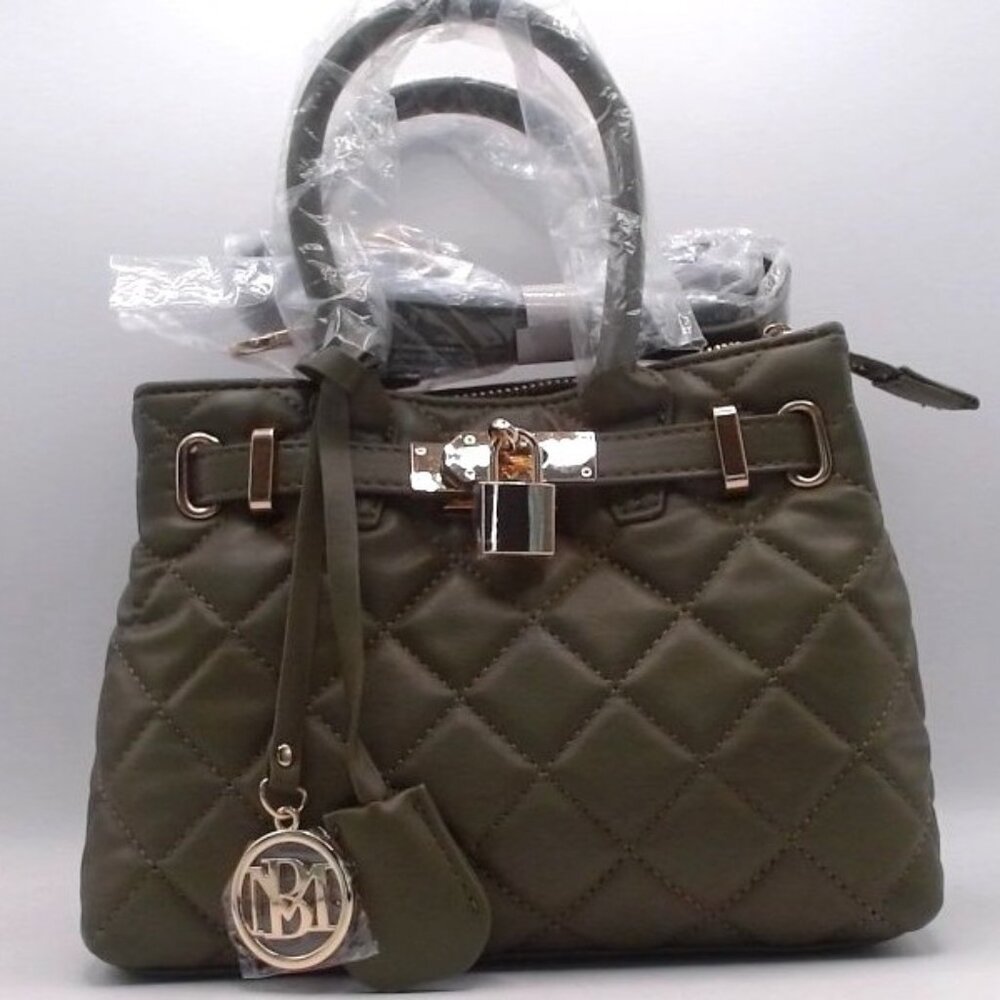 Studio Badgley Mischka Quilted Tote Olive‎ NWT